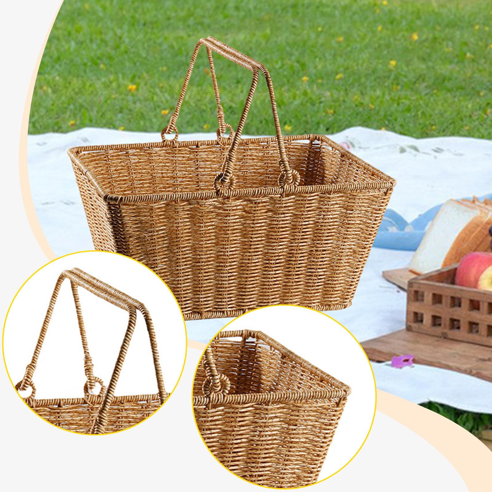 Picnic Storage Basket with Han - Snacks Food Gift Baskets review and price