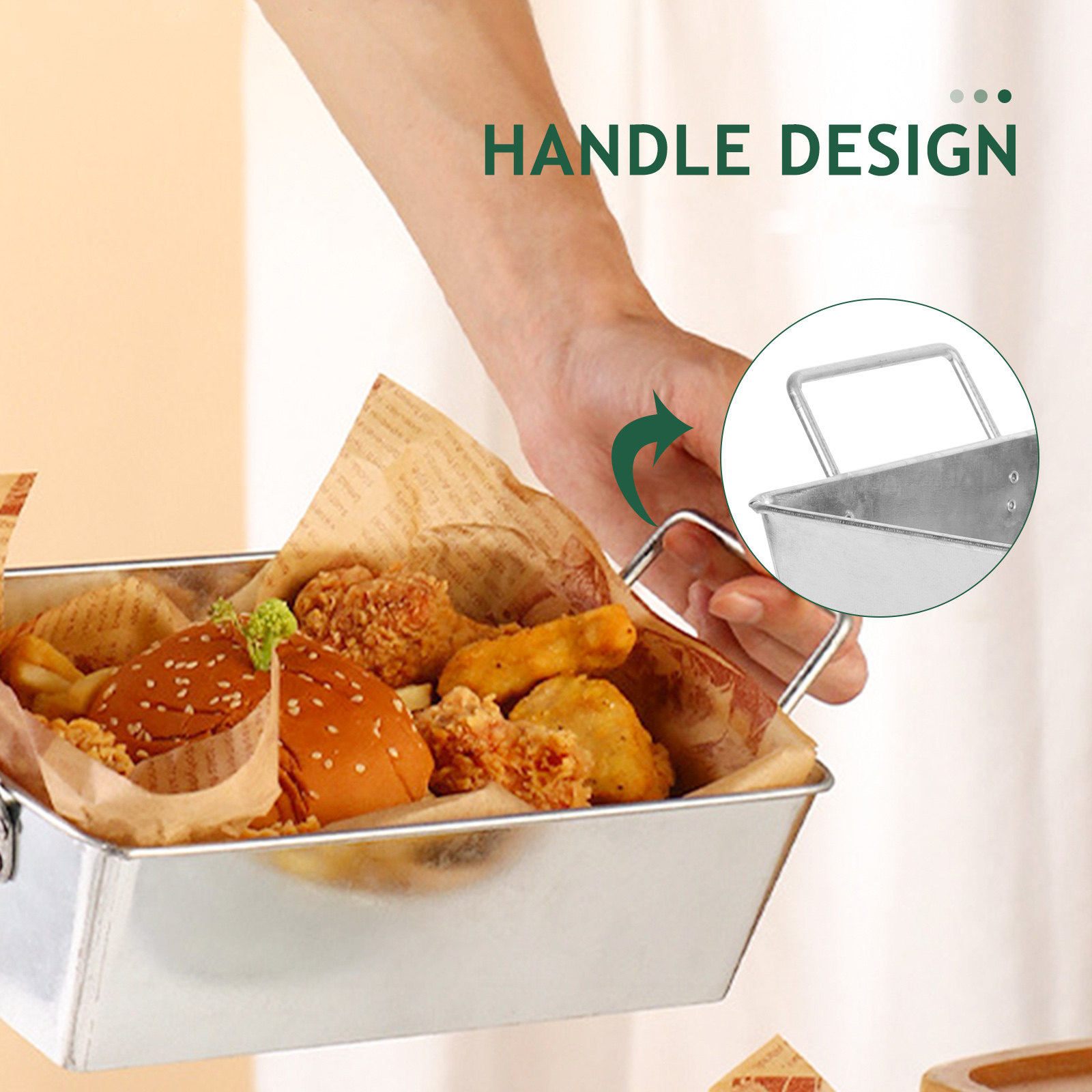 Fried Chicken Plate with Handl - Food Snacks High In Iron review and price
