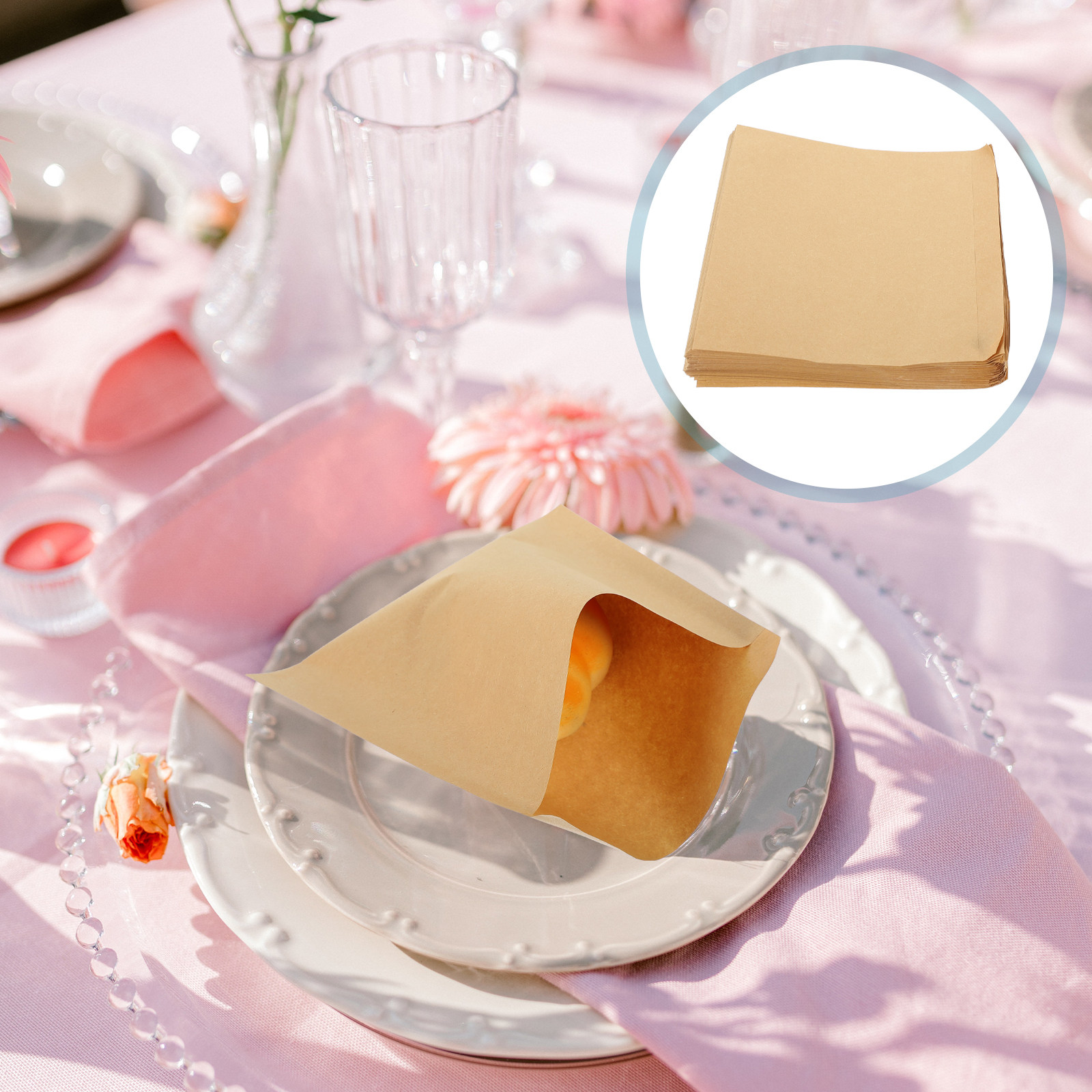 100Pcs Food Safe Kraft Paper B - Homemade Food Snacks review and price