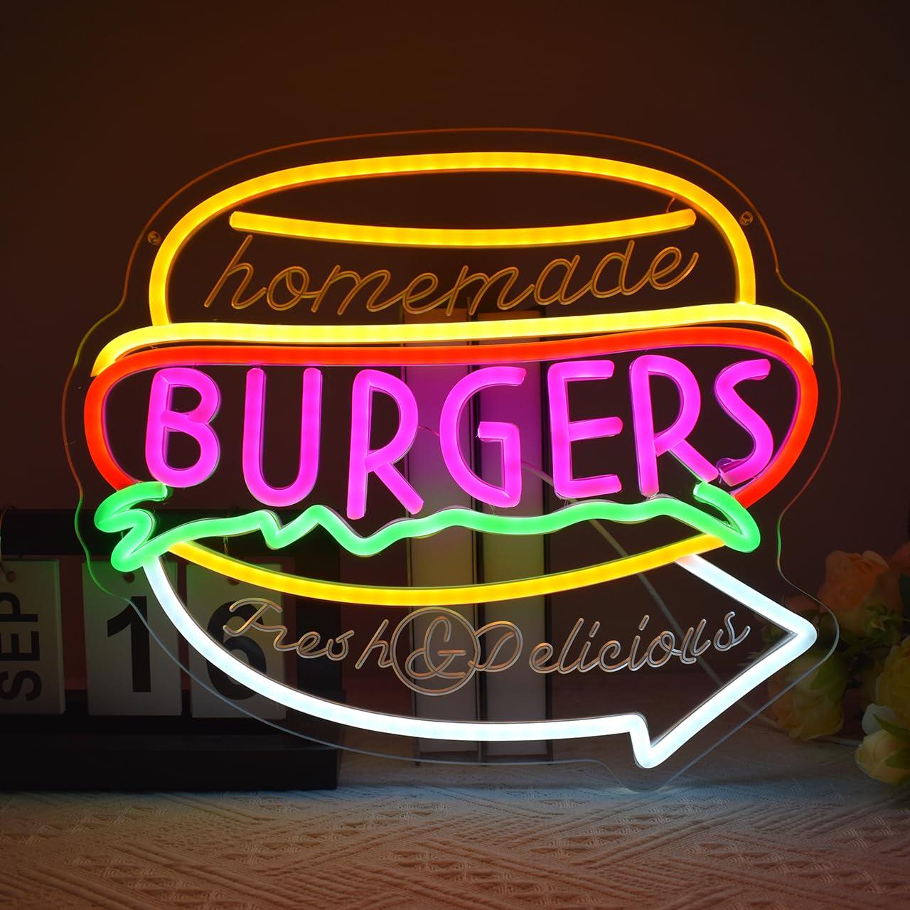 Homemade Burgers Neon Sign USB - Homemade Food Snacks review and price