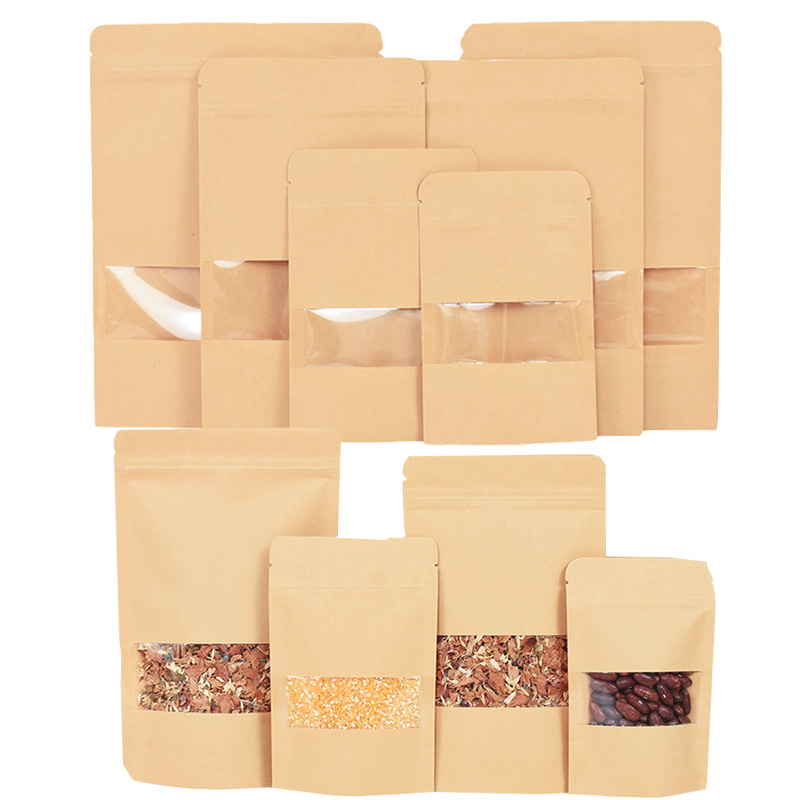 20/50pcs Kraft Paper Zip Lock  - Food Snacks Gifts review and price