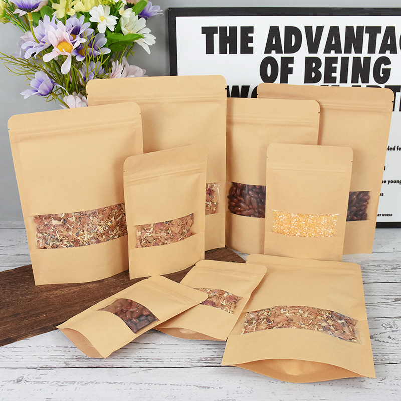 20/50pcs Kraft Paper Zip Lock  - Food Snacks Gifts review and price