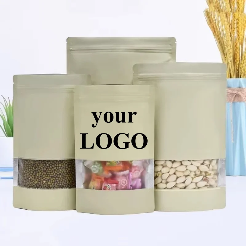 100PCS Stand Up Matte Beige Al - Food Snacks That Are Green review and price